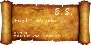 Buzgó Sándor névjegykártya